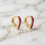 Aretes Corazón Vibrante en Baño de Oro Real 18K y Cobre Ecológico SGS hipoalergénico libre de níquel - D'moé Joyería