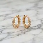 Aretes Brillo Celestial en Baño de Oro Real 18K y Cobre Ecológico SGS hipoalergénico libre de níquel - D'moé Joyería