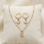 Trío Destello Romántico en Baño de Oro Real 18K y Cobre Ecológico SGS hipoalergénico libre de níquel - D'moé Joyería