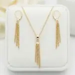 Trío Fluir Dorado en Baño de Oro Real 18K y Cobre Ecológico SGS hipoalergénico libre de níquel - D'moé Joyería