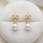 Aretes Aura Serena en Baño de Oro Real 18K y Cobre Ecológico SGS hipoalergénico libre de níquel - D'moé Joyería