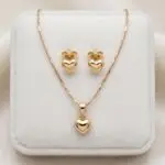 Trío Amor Dorado en Baño de Oro Real 18K y Cobre Ecológico SGS hipoalergénico libre de níquel - D'moé Joyería