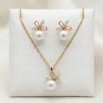 Trío Gracia Floral en Baño de Oro Real 18K y Cobre Ecológico SGS hipoalergénico libre de níquel - D'moé Joyería