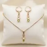 Trío Encanto Esmeralda en Baño de Oro Real 18K y Cobre Ecológico SGS hipoalergénico libre de níquel - D'moé Joyería