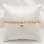 Pulsera Esfera Radiante en Baño de Oro Real 18K y Cobre Ecológico SGS hipoalergénico libre de níquel - D'moé Joyería