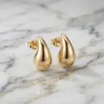 Aretes Gota de Luz en Baño de Oro Real 18K y Cobre Ecológico SGS hipoalergénico libre de níquel - D'moé Joyería