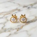 Aretes Aura Tierna en Baño de Oro Real 18K y Cobre Ecológico SGS hipoalergénico libre de níquel - D'moé Joyería