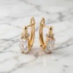 Aretes Lujo Radiante en Baño de Oro Real 18K y Cobre Ecológico SGS hipoalergénico libre de níquel - D'moé Joyería