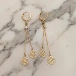 Aretes Espiral de Luz en Baño de Oro Real 18K y Cobre Ecológico SGS hipoalergénico libre de níquel - D'moé Joyería