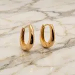 Aretes Reflejo Dorado en Baño de Oro Real 18K y Cobre Ecológico SGS hipoalergénico libre de níquel - D'moé Joyería