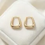 Aretes Esencia Moderna en Baño de Oro Real 18K y Cobre Ecológico SGS hipoalergénico libre de níquel - D'moé Joyería