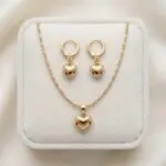 Trío Puro Corazón en Baño de Oro Real 18K y Cobre Ecológico SGS hipoalergénico libre de níquel - D'moé Joyería