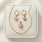 Trío Latido Dorado en Baño de Oro Real 18K y Cobre Ecológico SGS hipoalergénico libre de níquel - D'moé Joyería
